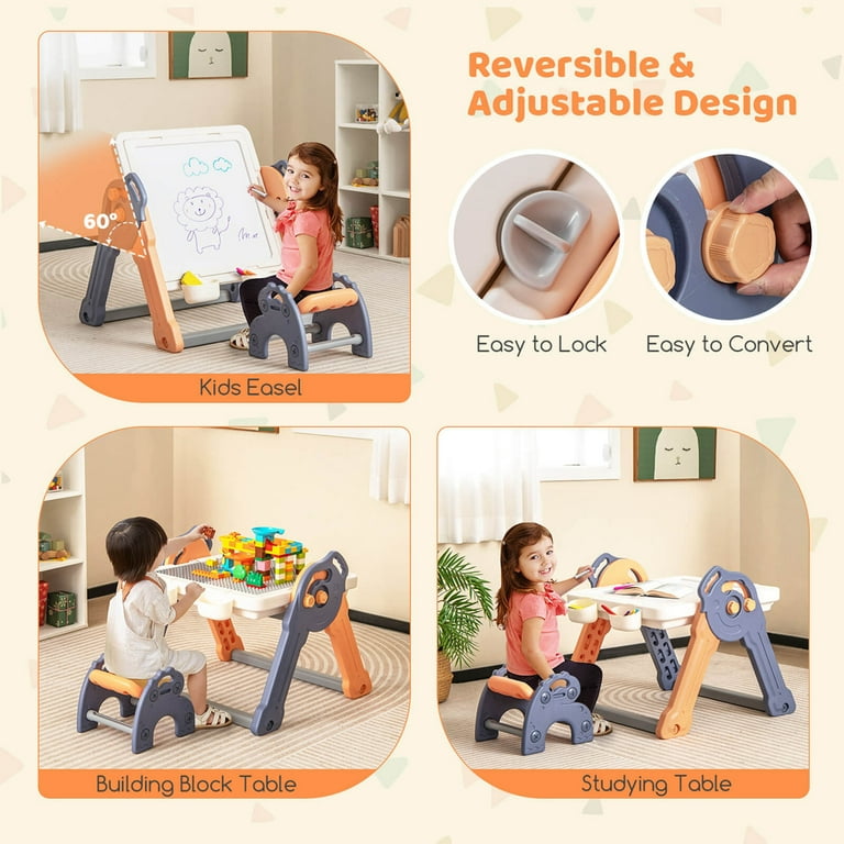 Costway 6-in-1 Multi-activity Kids Play Table & Chair Set