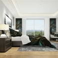 thumbnail image 3 of Designart 'Brown Blue Fractal Flower in Black' Modern & Contemporary Duvet Cover Set, 3 of 4