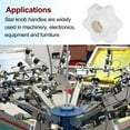 thumbnail image 5 of Uxcell 4 Pieces Star Knobs M5 Female Thread 25mm Head Through Hole Clamping Handles Nuts White, 5 of 5