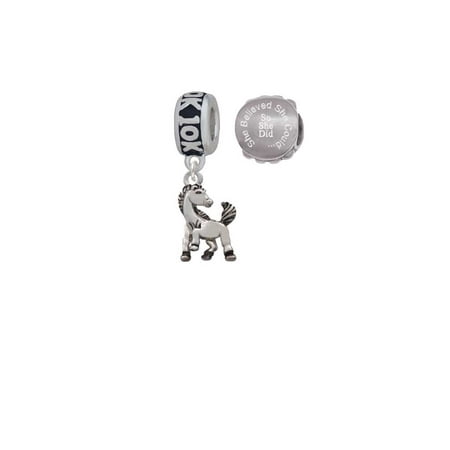 - Silvertone Small Mustang - Mascot 10K Run She Believed She Could Charm Beads (Set of 2)