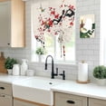 thumbnail image 5 of Red Spring Floral Tie Up Curtains for Windows, Adjustable Balloon Window Shades, Birds Branches Watercolor Flowers Rustic Kitchen Window Treatments Farmhouse Short Curtains with Rod Pocket 42"x45", 5 of 8