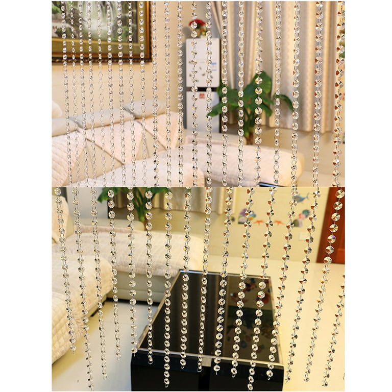 1pc Bead Decor Wall Hanging, Clear String Curtain For Home Decor