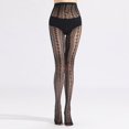 thumbnail image 1 of Calcetines ultrafinos de doble línea negros rectos de malla fina con calcetines de malla de diamante pantimedias medias de red sexy, 1 of 6