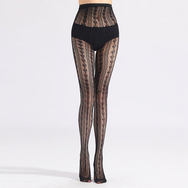 Calcetines ultrafinos de doble línea negros rectos de malla fina con calcetines de malla de diamante pantimedias medias de red sexy