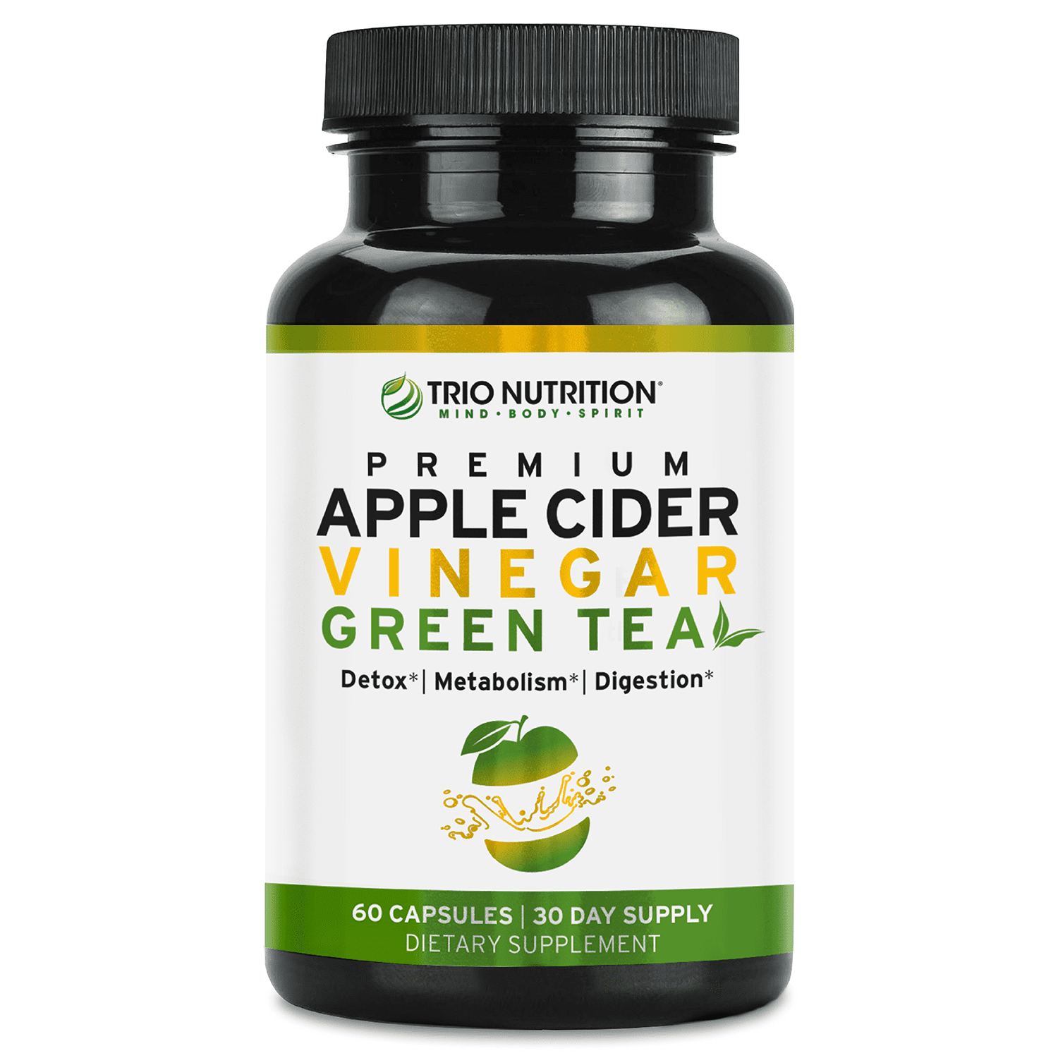 Trio Nutrition Apple Cider Vinegar Capsules with Green Tea Maximum