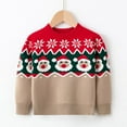 thumbnail image 2 of Weebloom Christmas Sweater for Boys Girls Toddler Xmas Santa Prints Long Sleeve Warm Knitted Pullover Knitwear Tops Sweaters 3-4 Years Red, 2 of 4