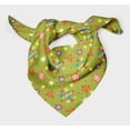 thumbnail image 3 of Bimba Green Snowflake & Happy New Year Text Printed Pure Silk Scarf For Hair Neck Head Bandanas For Women 40 x 80 Inches, 3 of 6