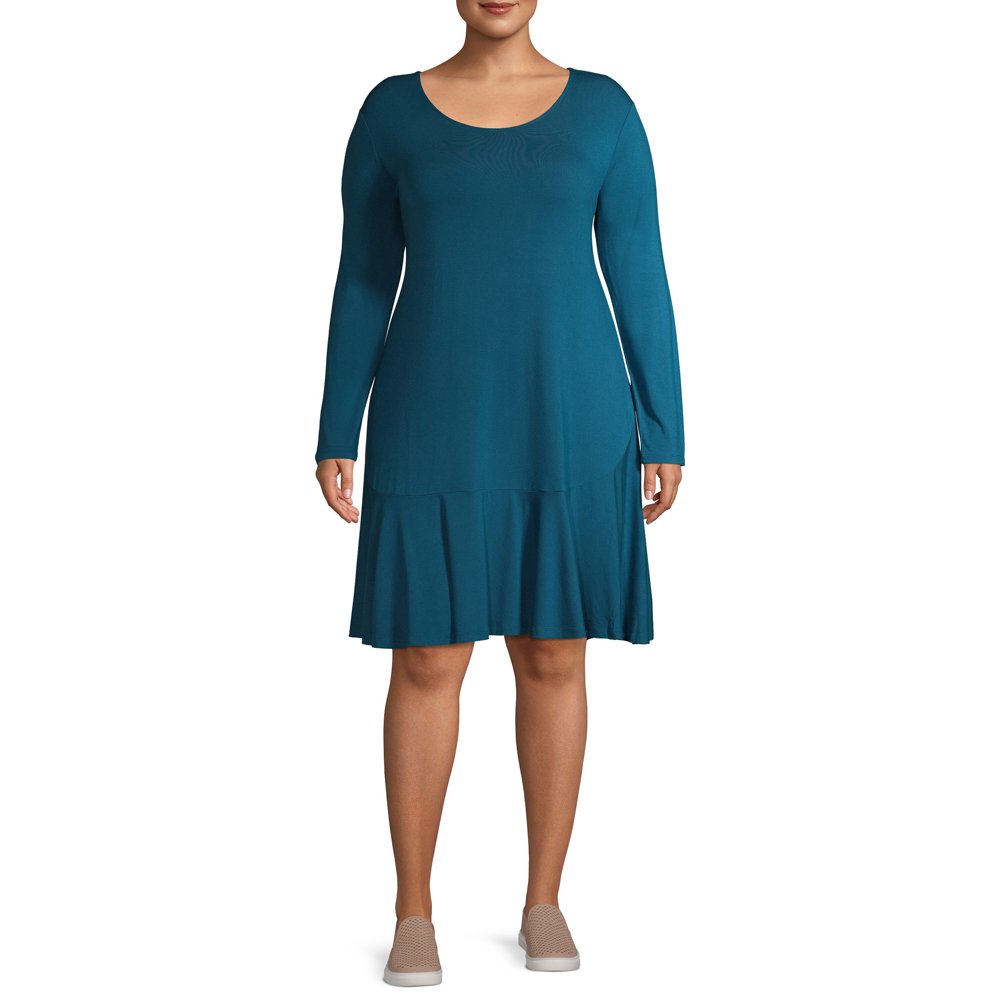 Terra & Sky Terra & Sky Women's Plus Size Knit Peplum Dress Walmart