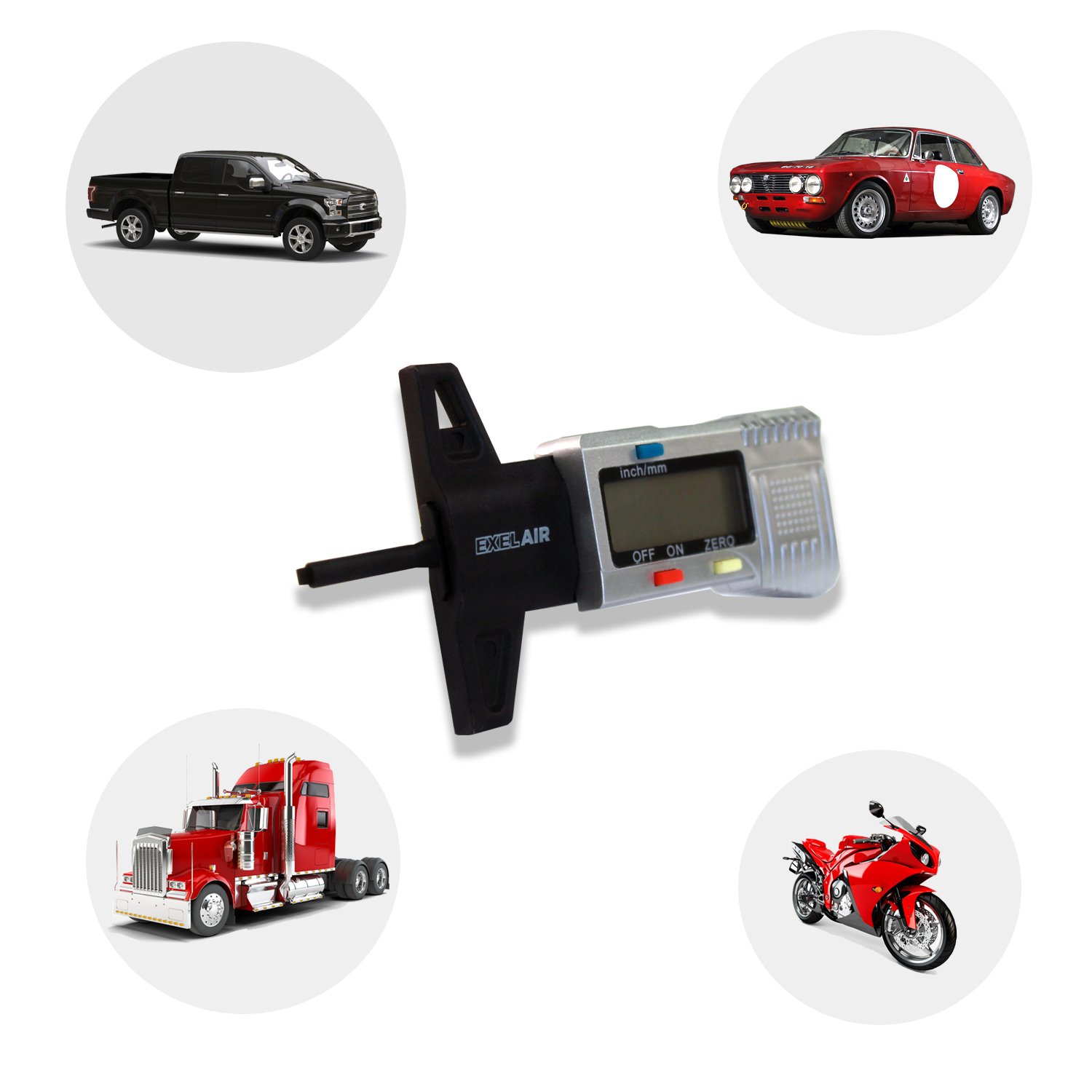 EX448DIG Digital Tire Tread Depth Gauge EXELAIR by Milton Hydraulics, Pneumatics, Pumps