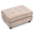 thumbnail image 4 of Maklaine Contemporary styled Microsuede Ottoman in Mocha Finish, 4 of 5