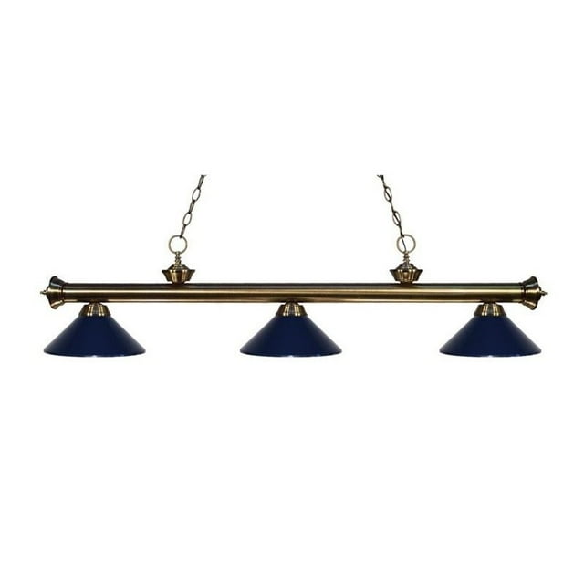 Z-Lite Riviera 3 Light Billiard Light in Antique Brass