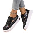 thumbnail image 4 of Willtoo Women’s Floral Print Platform Sneakers, Lace‑Up Low Top Thick Sole Casual Shoes Lightweight Fashion Walking Shoes Non Slip Daily Outdoor Wear Shoes, 4 of 5