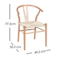 thumbnail image 2 of Ilios Innova | Juego de 2 sillas de comedor Bone con estructura de madera de haya y asiento de cuerda de papel tejido resistente, diseño minimalista moderno para comedor., 2 of 9