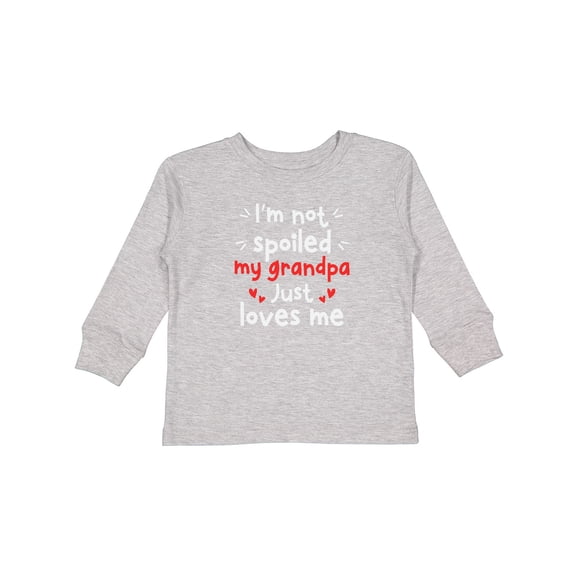 Inktastic I'm Not Spoiled My Grandpa Just Loves Me Boys or Girls Long Sleeve Toddler T-Shirt