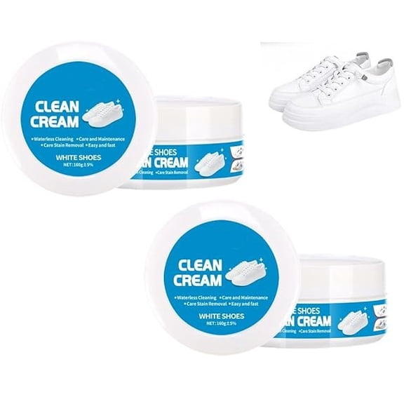 White Shoe Cleaning Cream, Multipurpose No Wash Cleaner for Sneakers, Leather & Soles(RL 2 PCS)