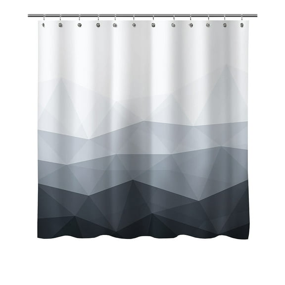 Hiroekza Gradient Splicing Digital Printed Shower Curtain Liner Polyester Waterproof Rust Proof Grommets for Bathroom Home Hotel 70.7x70.7in Black