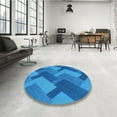 thumbnail image 4 of Ahgly Company Tapis Rectangulaire Lavable en Machine Intérieur Transitionnel Bleu, 7 Pieds x 10 Pieds, 4 of 7