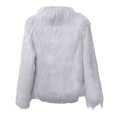 thumbnail image 5 of YDFCWXW Womens Fur Cropped Jacket Fluffy Open Front Long Sleeve Fashion Warm Shaggy Short Coat Outerwear Grey, L, 5 of 5