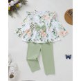 thumbnail image 4 of 6 Months Baby Girls Clothes 12 Months Girl 2 Pack Outfits Set Infant Girl Long Sleeve Top Pants 4PCS Clothing Set Green, 4 of 6