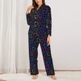 thumbnail image 2 of Fotbe Colored Hearts Pattern Long Sleeve Pajama Set for Women,Sleepwear Set,2-piece Loungewear Set,Soft PJs Comfy Nightwear with Pockets -Large, 2 of 7
