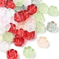 thumbnail image 5 of 1Bag 35Pcs Transparent Spray Painted Glass Beads Plum Blossom Flower Mixed Color 10x11x4mm Hole: 1mm, 5 of 5