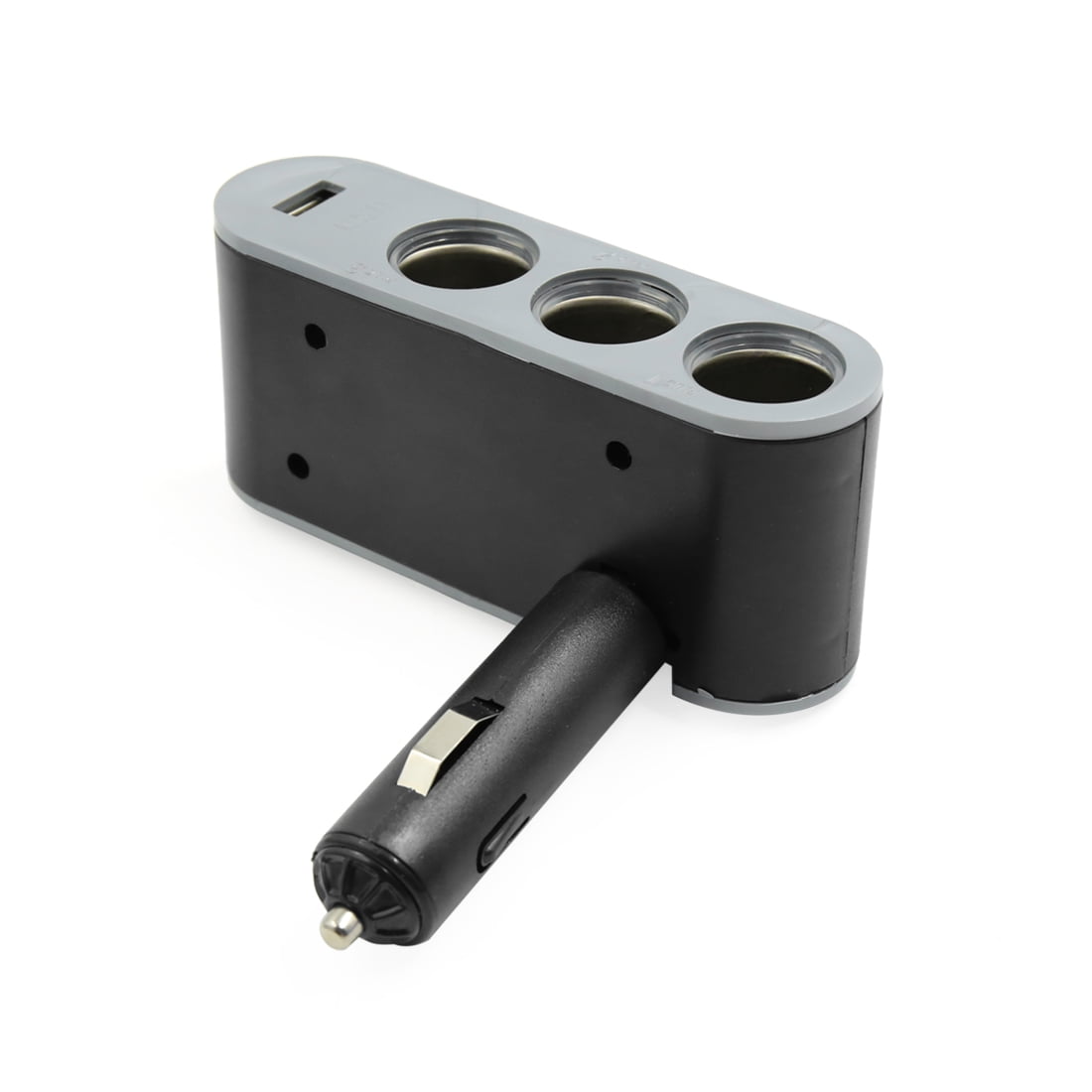 Black Dc 12 24v 3 Way Cigarette Lighter Socket Usb Adapter