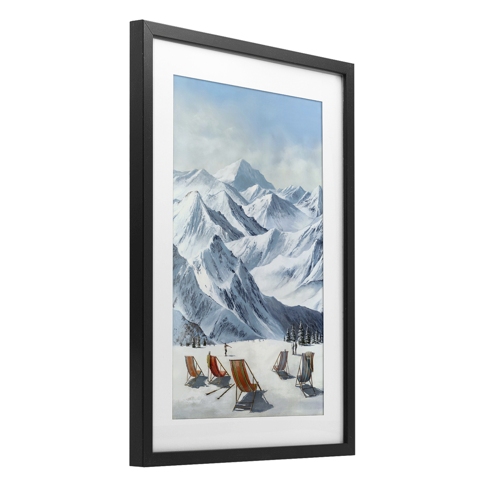 Stupell Industries Lounging At The Lifts Black Framed Print Under Glass design by Max Maxx, 23 x 17