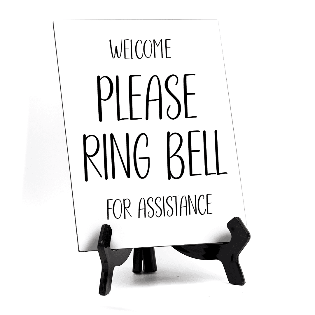 Welcome Please Ring Bell For Assistance 6" x 8" Table Sign - Walmart.com