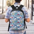 thumbnail image 5 of Disketp Fish And Shark School Backpack, Lightweight Basic Middle School Bookbags 17 Inch Casual Daypack for Student College, Travel or Outdoor, 5 of 6