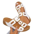 thumbnail image 4 of Walking Sandals Women,Wedge Sandals,Women's Sandals,Womens Dress Sandals,Wedge Sandals for Women Dressy Summer Beach Slip On Womens Slide Shoes Comfortable Walking Platform Sandals,White,9.5, 4 of 5