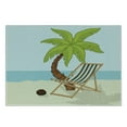 thumbnail image 3 of Beach Cutting Board, Cartoon Style Drawing Palm Tree Coconut and Sunbed on Sand Summer Season Pattern, Decorative Tempered Glass Cutting and Serving Board, Small Size, Multicolor, by Ambesonne, 3 of 5