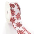 thumbnail image 2 of Ribbon Traditions Wired Ribbon Christmas Red Glitter Poinsettia 2 1/2" by 25 Yards, 2 of 3