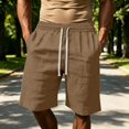 thumbnail image 2 of Athletic Shorts Men Solid Color Drawstring Casual Loose Fit Outdoor Work Elastic Waist Sweat Shorts Men With Pockets, 2 of 3