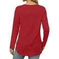 thumbnail image 3 of miqiqism Great discounts！Merry Christmas Shirts for Women Wine Glass Tees Crew Neck Pullover Tops Juniors Long Sleeve Tops Curved Hem Tshirts Clothing,Xmas Hat_Red,Medium, 3 of 4