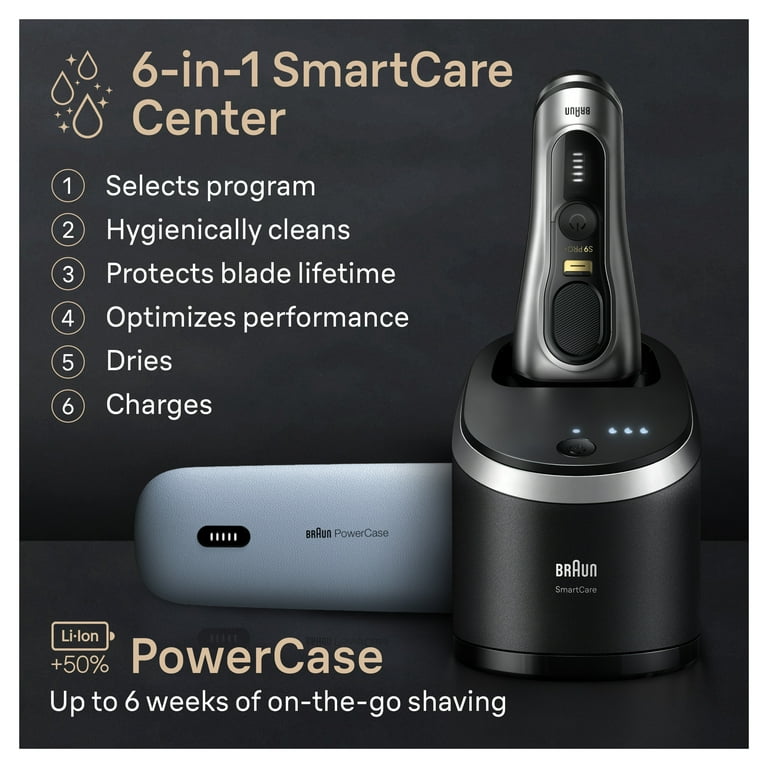 Braun Series 9 PRO+ Electric Shaver, 6in1 SmartCare Center