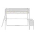 thumbnail image 3 of Max & Lily Solid Wood Full Size High Loft Bed with Ladder on End and Desk for Kids, White, 3 of 7