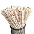 thumbnail image 3 of Nkmbld Drink Party Straws Disposable Kraft Paper Straw Cool Summer Fruit Pattern Paper Straw, 3 of 3