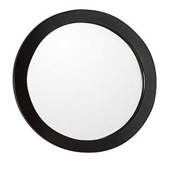 Round Framed Mirror Wood Sable Walnut