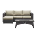 thumbnail image 3 of Modway Convene 3 Piece Set Outdoor Patio with Fire Pit in Espresso Beige, 3 of 9