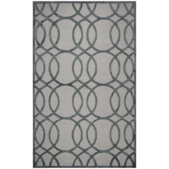 Rizzy Rugs Monroe Area Rug ME317A Cream Rings Loops 5' x 8' Rectangle