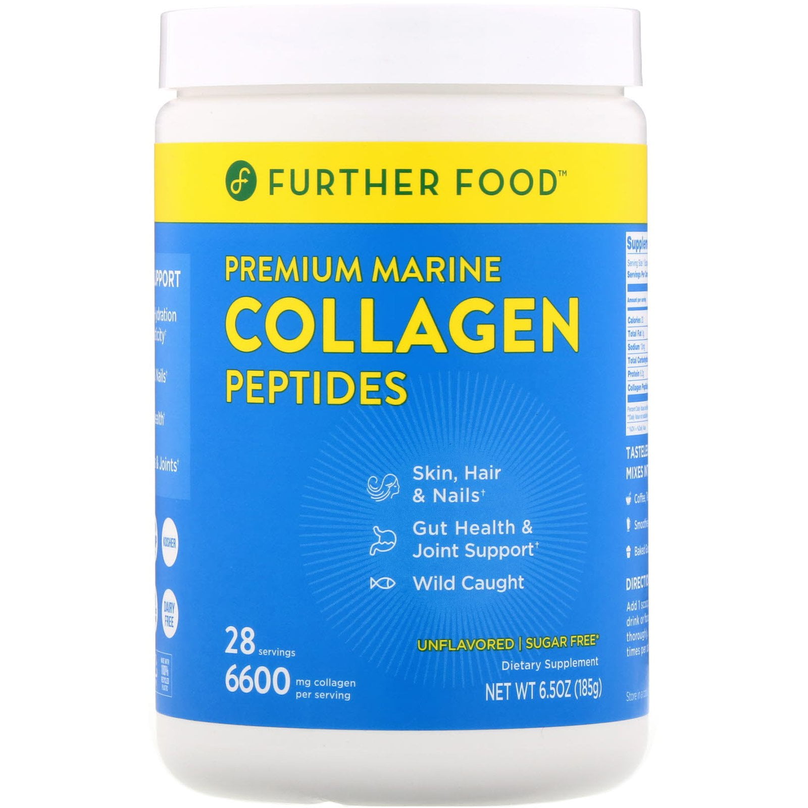 Further Food Premium Marine Collagen Peptides, Unflavored, 6.5 oz (185