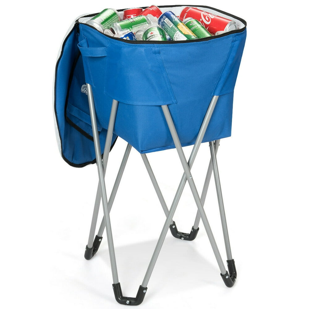 Utility Insulated Tub Cooler Folding Stand Portable& Carry Bag BBQ
