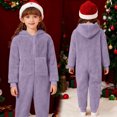 thumbnail image 5 of Ulitacool Boys Romper Long Sleeve Onesies Hooded Jumpsuit Winter Warm Lined Home Wear Outfit For Infant Toddler Kids Relax Fit Playsuit Light Purple 3-4 Years, 5 of 8