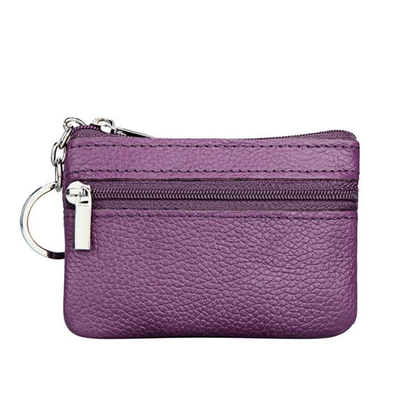 GASTROPOD Purple Purses for Women Mini Coin Purse Leather Zipper Pouch with Key Ring Small Wallet