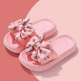thumbnail image 2 of ZACPNCV Girls Bow Slippers Summer Flip Flops Cushion Thick Sole Large Bow Platform Cloud Slides Home Sandals Pink 7-8 Years, 2 of 3