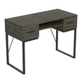 thumbnail image 2 of Safdie & Co. Computer Writing Desk 42.5in Dark Grey with 2 Drawers 1 Shelf and Black Metal for Home Office and Small Spaces. Ideal for writing, gaming, study, work from home, 2 of 4
