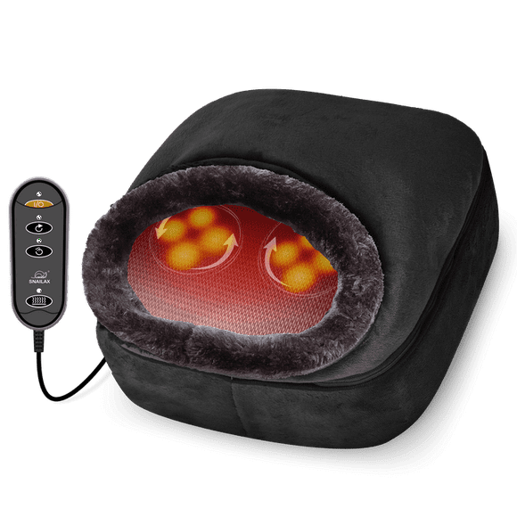 Snailax Masseur Shiatsu 2-en-1 pour Pieds et Dos avec Chaleur, Machine de Massage des Pieds