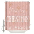 thumbnail image 2 of Merry Christmas, Bathroom Curtain 72 Inch Shower Curtain with Hooks, Blush Pink Gold Winter Snowflake Waterproof Polyester Bath Curtain Washable Bathtub Curtain 72''x 72'', 2 of 6