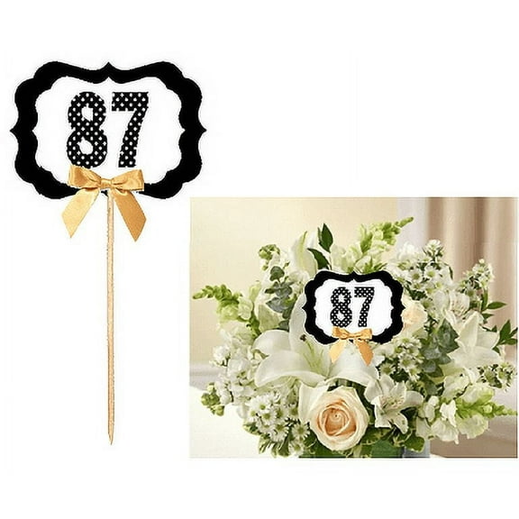 87th Birthday / Anniversary Table Decoration Party Centerpiece Pick - Set of 6