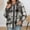 Dark Gray, variant on Letdown Women's Mid-Length Buffalo Plaid Shacket Jacket Long Sleeve Button Down Shirt Coat Tops with Pockets Fall Winter Fashion Shacket Coats (Black,L)